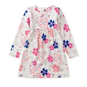 Tea Collection NWT Long Sleeve Wrap Neck Dress. Size 2.